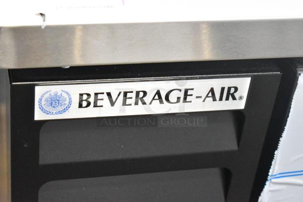 Brand new Beverage Air DD68HC-1-C-B kegerator, black, stainless steel, minor scratches, holds three 1/2 kegs, 115V.