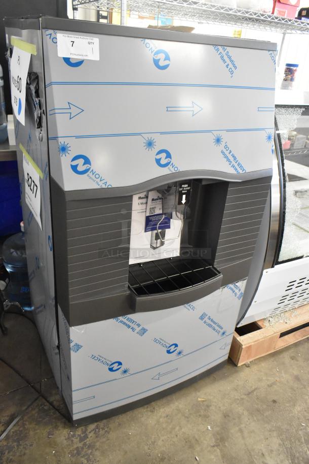 Brand new 2025 Manitowoc SPA312-161 stainless steel touchless ice dispenser, 180 lb. capacity, slight scratches, 115 volts.