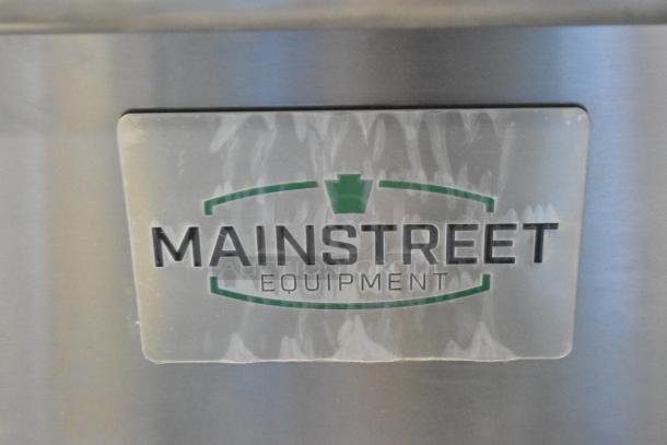 BRAND NEW Mainstreet 541FF40L Stainless Steel 40 lb. Propane Deep Fat Fryer, 90,000 BTU, with logo detail.