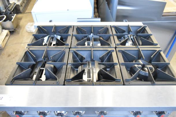 BRAND NEW scratch and dent 2025 Cooking Performance Group S36-L 6-burner stainless steel range with oven, 210,000 BTU.