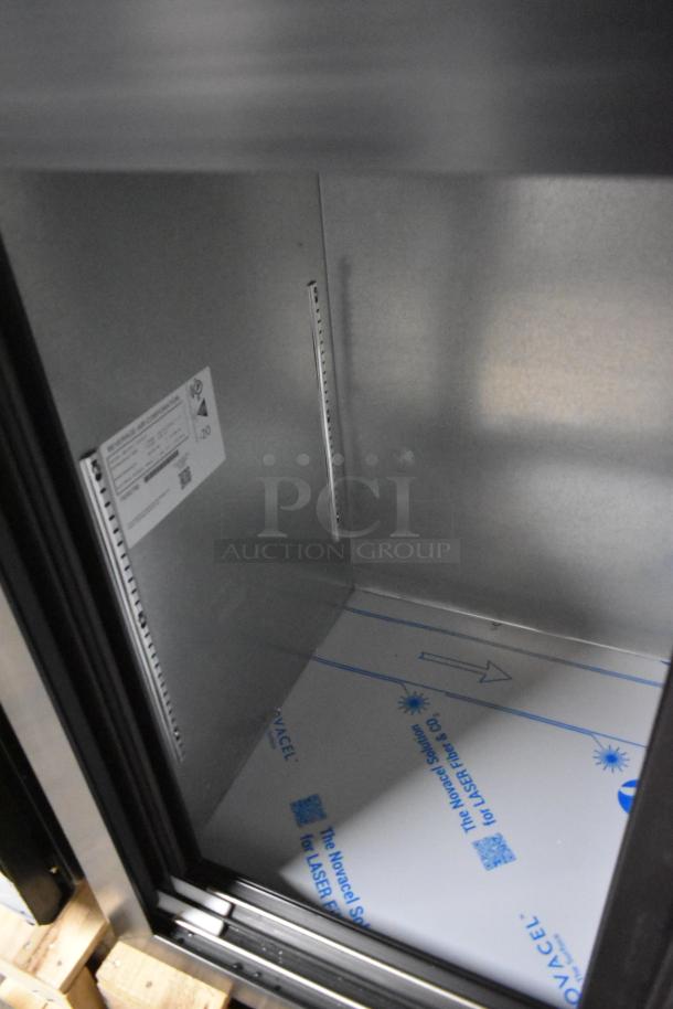 Beverage Air BB72HC-1-GS-B-27 back bar cooler interior, new condition, metal finish, 115V, 1 Phase.