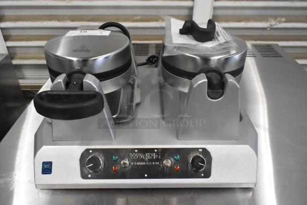 Brand New 2025 Waring WW250X2 Double Belgian Waffle Maker, scratch and dent, non-stick, 120V, 1 Phase, metal.
