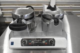 Brand New 2025 Waring WW250X2 Double Belgian Waffle Maker, scratch and dent, non-stick, 120V, 1 Phase, metal.