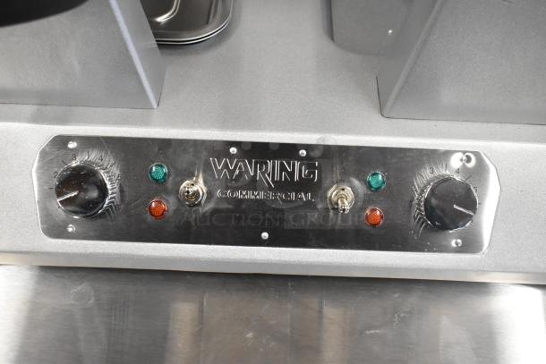 Brand new Waring WW250X2 double Belgian waffle maker with metal non-stick plates. Scratch and dent model, 120V, 1 phase.