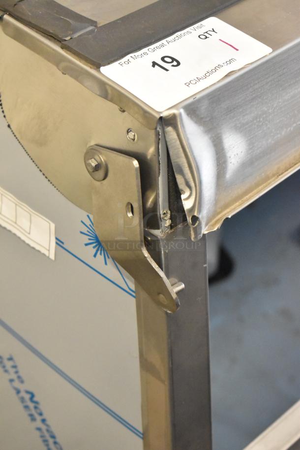 BRAND NEW SCRATCH AND DENT Hoshizaki B-900SF stainless steel ice storage bin, 52", 900 lb capacity, visible dent on corner.