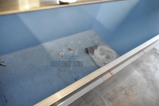 Hoshizaki B-900SF stainless steel ice storage bin, 52", scratch and dent, 900 lb capacity, blue interior.