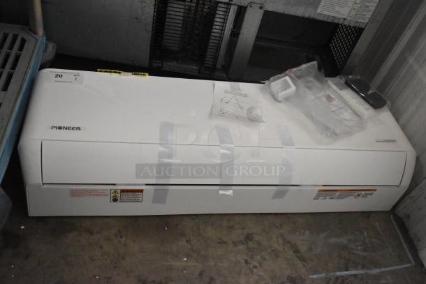 Brand new Pioneer WT018GLSI25HLH air curtain, 18,000 BTU, 208-230V, 1 phase, with minor scratches.