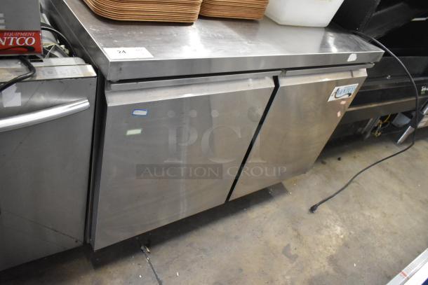 Avantco 178SSWT48FHC stainless steel 2-door undercounter cooler on casters. Features include 115 volts, commercial use.