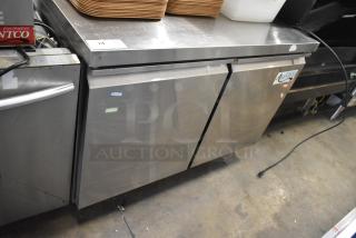 Avantco 178SSWT48FHC stainless steel 2-door undercounter cooler on casters. Features include 115 volts, commercial use.