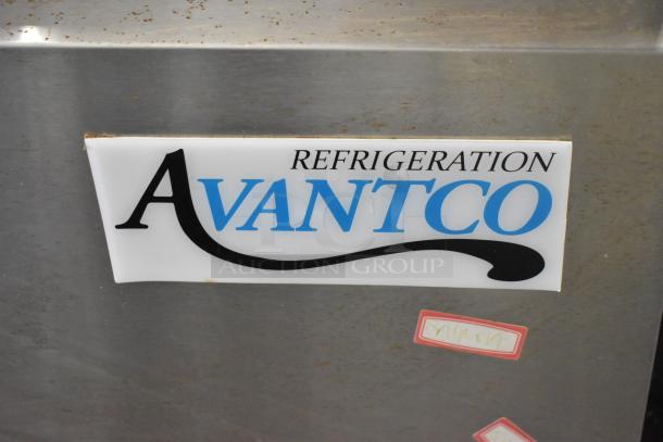 Avantco 178SSWT48FHC stainless steel 2-door undercounter cooler with visible logo and minor surface wear.