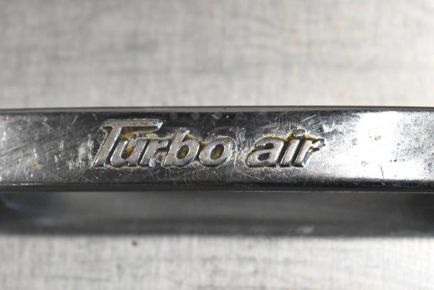 Turbo Air TWR-72SD-N stainless steel sandwich prep table, commercial casters, 115V, 1 phase, embossed logo detail.