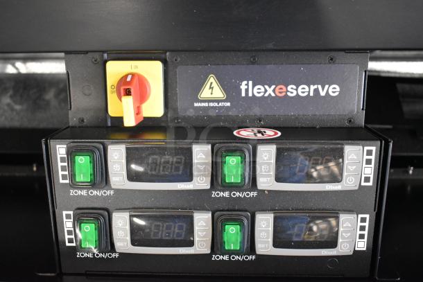 2024 Flexeserve FXZNA10S4S-ST61 heated merchandiser controls, showing on/off switches and digital displays.