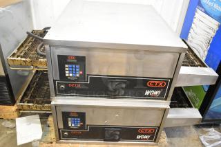 2 2021 Middleby Marshall CTX DZ33I Stainless Steel Commercial Electric Powered Conveyor Pizza Ovens on Commercial Casters. 208 Volts, 3/1 Phase. 2 Times Your Bid! - Item #1222281