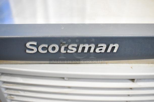 2017 Scotsman F1222A-32D stainless steel commercial ice machine. Features 208/230 volts, 1 phase. Nameplate visible.