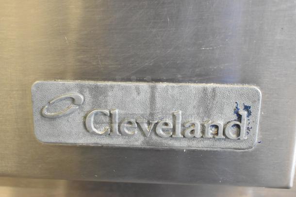 Cleveland SteamCraft Ultra 10 stainless steel commercial steam cabinet with logo plate.