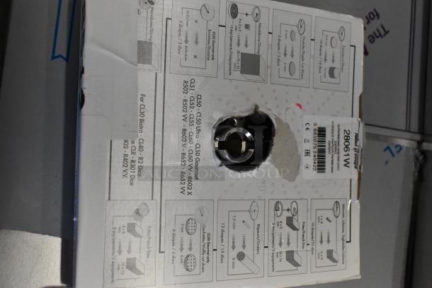 Brand new Robot Coupe J100 juicer in box. Features continuous pulp ejection, 120V, single phase. Scratch and dent condition.