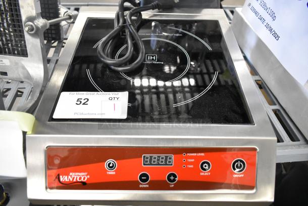 Brand new Avantco 177IC3500 stainless steel countertop induction range, 208-240V, 1 phase, with scratch and dent.