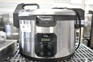 BRAND NEW SCRATCH AND DENT! Avantco 177RCSB90 90 Cup (45 Cup Raw) Digital Electric Rice Cooker / Warmer with Hinged Lid. 240 Volts, 1 Phase. - Item #1222349