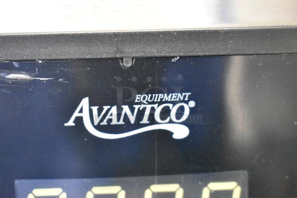 Avantco 177RCSB90 90 Cup Digital Rice Cooker, brand logo visible, minor scratches, 240V, new condition.