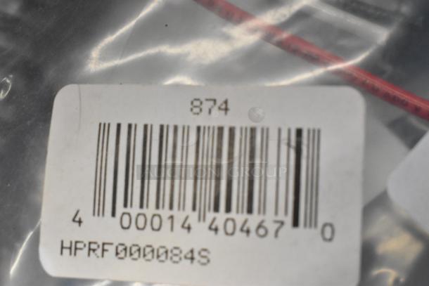 Barcode label on a new Delfield 000-282-00H9-S Control Kit, indicating potential scratch and dent condition.