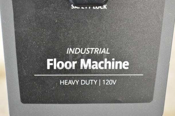 Brand new Lavex TP-2015 heavy duty floor cleaning machine, 120V, scratch and dent condition. Industrial label visible.