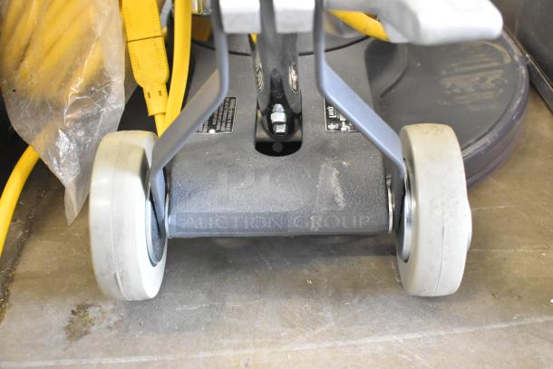 BRAND NEW Lavex TP-2015 Floor Cleaning Machine, 120V, 1 Phase, visible scratch on body, sturdy wheels, labels intact.