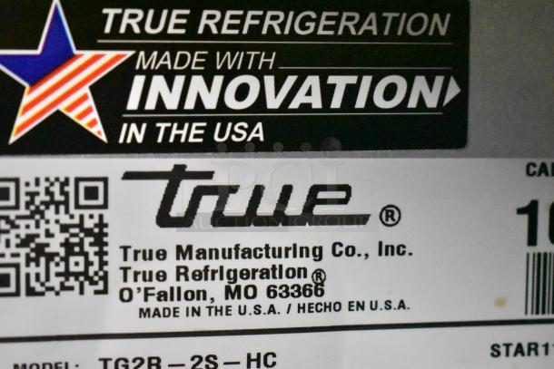 2024 True TG2R-2S-HC stainless steel cooler label, 2-door, requires door reattachment, 115V, 1-phase, poly-coated racks.