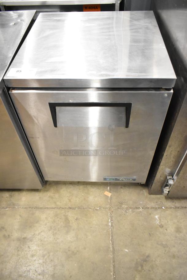 True TUC-24F-HC stainless steel undercounter freezer, single door, 115 volts, logo on bottom right, excellent condition.