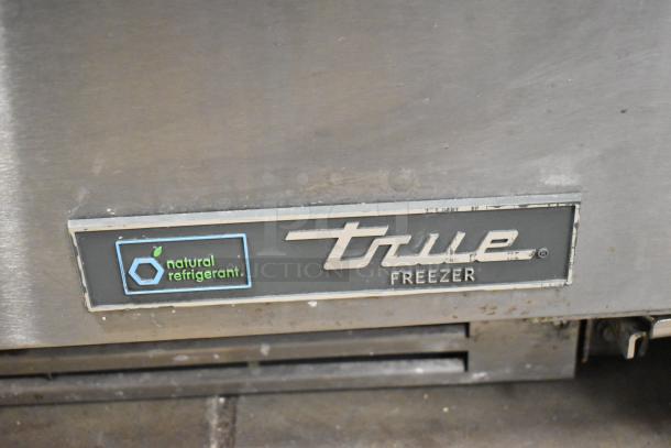 True TUC-24F-HC undercounter freezer label, featuring stainless steel finish and "natural refrigerant" marking. Model TUC-24F-HC.