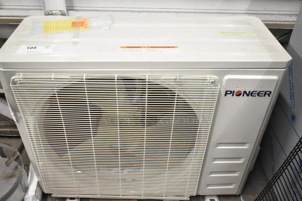 Pioneer YN018GLSI25RPH metal air conditioner compressor, 208-230V, 1 phase, in good condition, commercial use.