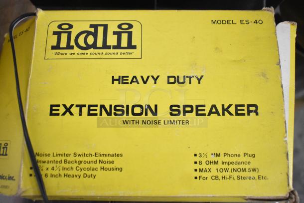 Heavy duty extension speaker, model ES-40, with noise limiter, 8 ohm impedance, max 10W, suitable for CB, Hi-Fi, Stereo.