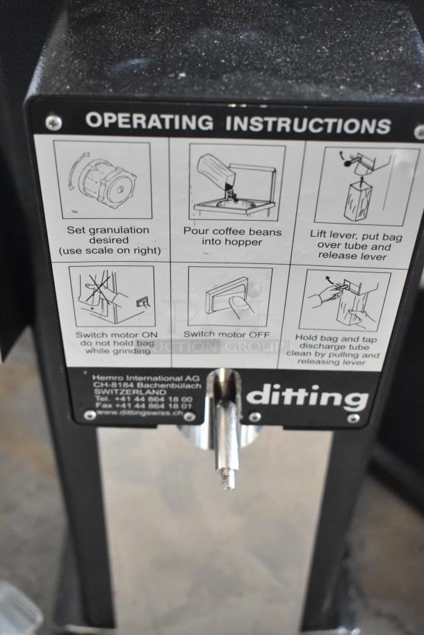 2022 Hemro KR1203 countertop coffee grinder. Features metal body, operating instructions. Model suited for commercial use.