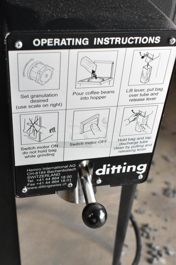 2022 Hemro KR1203 metal commercial coffee grinder with operating instructions panel, 120V, 1 phase, excellent condition.