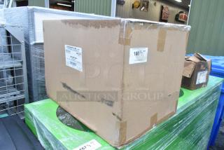 Original box for JS Products STeelman 15"x24" rectangular convex mirror, sealed, label visible with product details.