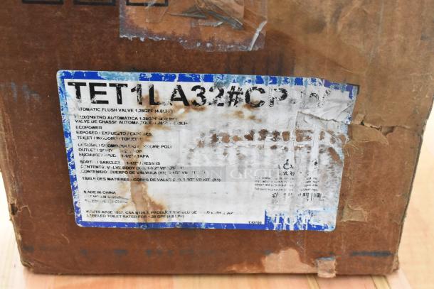 IN ORIGINAL BOX! TET1LA32#CP Toto Ecopower Flush Valve with damaged packaging, features 1.28 GPF, automatic flush.