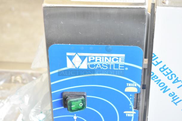 Prince Castle 297-T9 stainless steel commercial toaster, 115V, 1 phase, thick/thin settings, excellent condition.