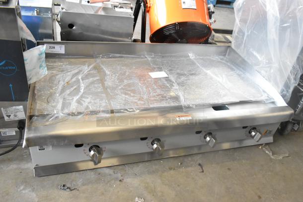 New Cooking Performance Group 48" gas griddle, model 351GTCPG48NL, 120,000 BTU, flame failure protection, thermostatic controls.