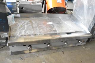 New Cooking Performance Group 48" gas griddle, model 351GTCPG48NL, 120,000 BTU, flame failure protection, thermostatic controls.