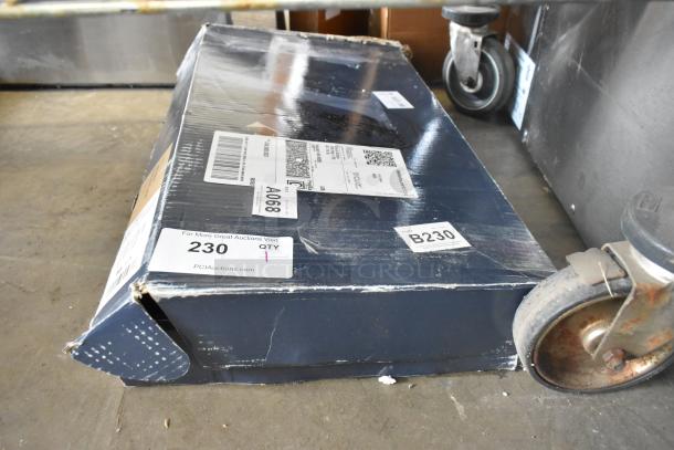 Boxed Waterloo 750PRD812 pre-rinse faucet, 1.15 GPM, deck-mounted with 8" centers, 12" add-on faucet. New, scratch and dent.