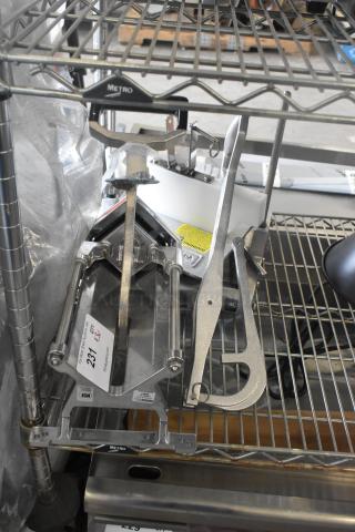 3 brand new Vollrath 4400N Redco Lettuce King IV vegetable/chicken choppers. Scratch and dent condition, with visible labels.