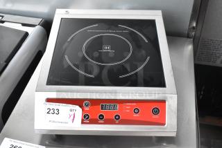 Brand new Avantco 177IC3500P induction range, stainless steel, with probe. Features digital controls, 208-240V, 1 Phase.