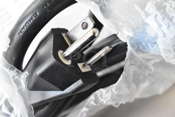 Close-up of a power plug for Avantco 177IC3500P induction range, wrapped in protective plastic. Brand new, details unclear.