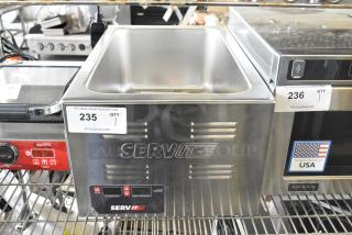 Brand new ServIt 423FW150 stainless steel electric countertop food warmer, 12"x20", digital controls, 120V, label "235 QTY 1".