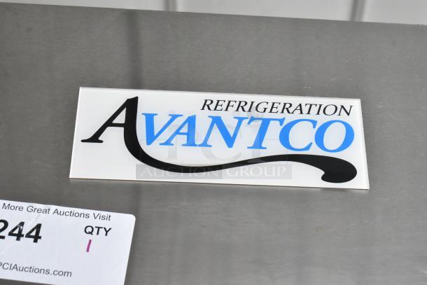 Avantco 178A19RHC stainless steel commercial cooler, scratch and dent, poly-coated racks, 115V, 1-phase, brand label visible.