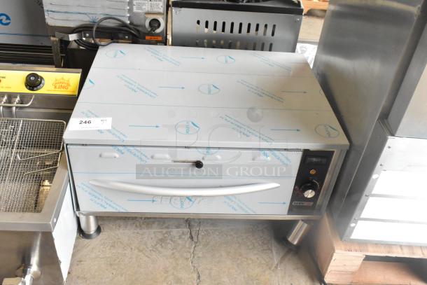 Brand new ServIt 423WDSFS1 stainless steel freestanding drawer warmer, 120V, slight scratch, dent. Model 2025.