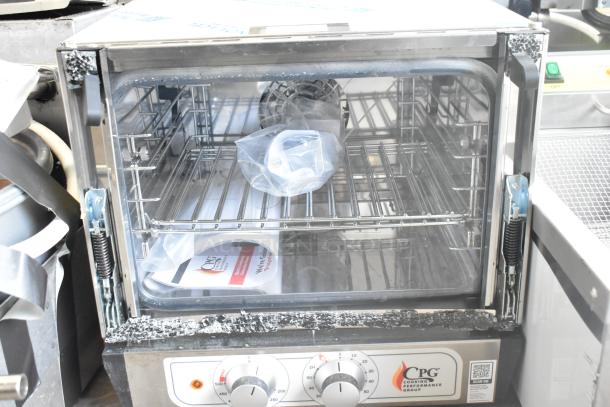 BRAND NEW Cooking Performance Group 351COQT3A electric convection oven, 3 tray, broken door glass, 110V, 1 phase.