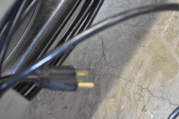 MirOil BD707 fryer oil filter machine power cord and plug, 120V, 1/2 hp, portable design, new condition with minor scratches.