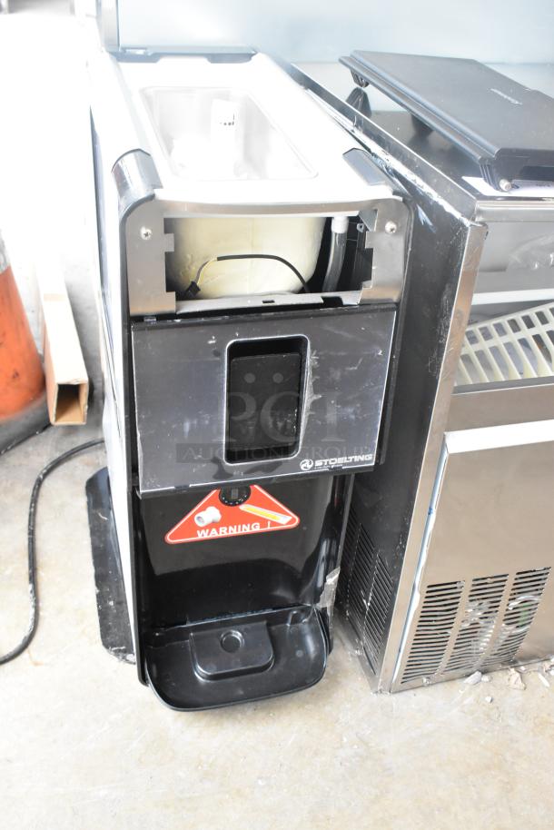 Brand new Stoelting C111-37 soft serve machine with scratch and dent. Single flavor, gravity-fed, 115V, 1 phase.