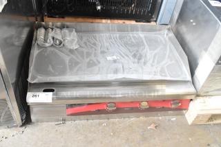 Brand new Avantco 177EG30N 30" stainless steel electric griddle, covered in protective plastic, showing control knobs. 208/240V, 1 phase.