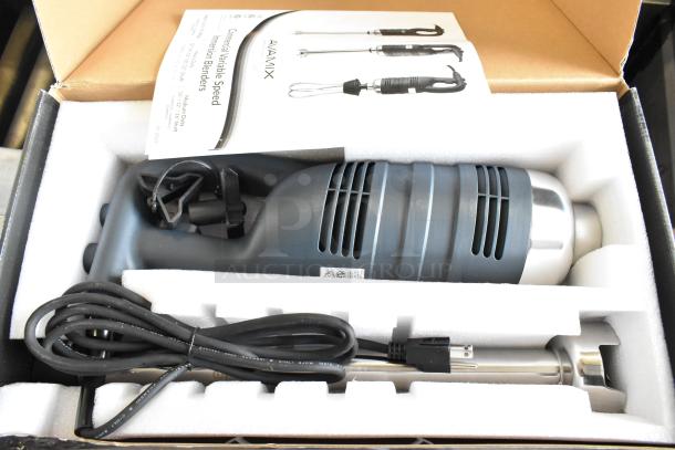 Brand new AvaMix 928IBHD18 18" heavy-duty immersion blender, 1 1/4 hp, 120V, in original packaging, with manual.